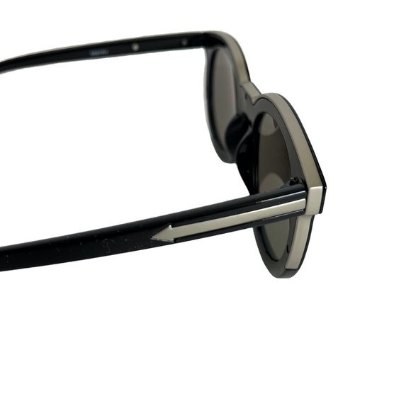 SUNGLASSES SUN GLASSES SHADES Black Silver Round Frames Plastic Arrow UV 400 - Picture 6 of 16